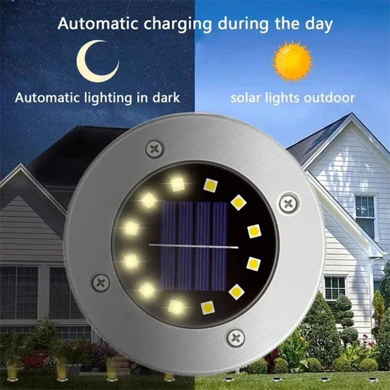 20LED Solar Power Disk Light Outdoor Garden Solar Underground Light Deck Light Spotlight Buried Solar Led Lamp Garden Decoration